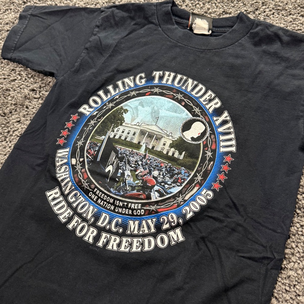 Vintage Harley-Davidson T-Shirt Mens Black Excellent Rolling Thunder 2005
